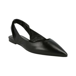 By Far Yasha Leather Flat, Black